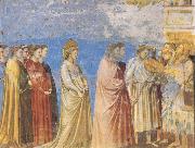 GIOTTO di Bondone The Marriage Procession of the Virgin oil on canvas